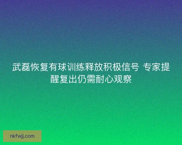 武磊恢复有球训练释放积极信号 专家提醒复出仍需耐心观察