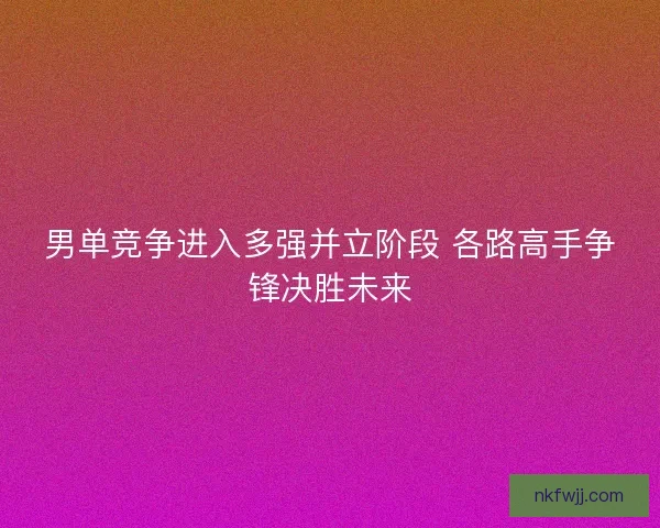 男单竞争进入多强并立阶段 各路高手争锋决胜未来